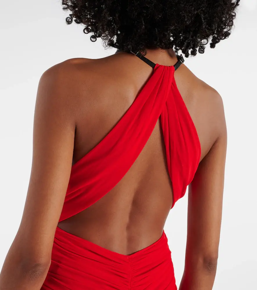 Mugler Ruched halterneck midi dress | Thumbnail 3 Mugler Ruched halterneck midi dress | Thumbnail 3