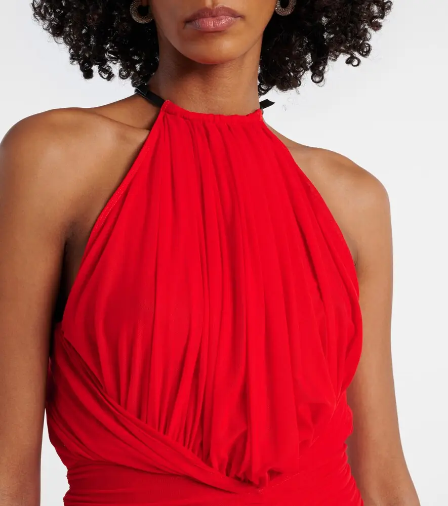 Mugler Ruched halterneck midi dress | Thumbnail 6 Mugler Ruched halterneck midi dress | Thumbnail 6