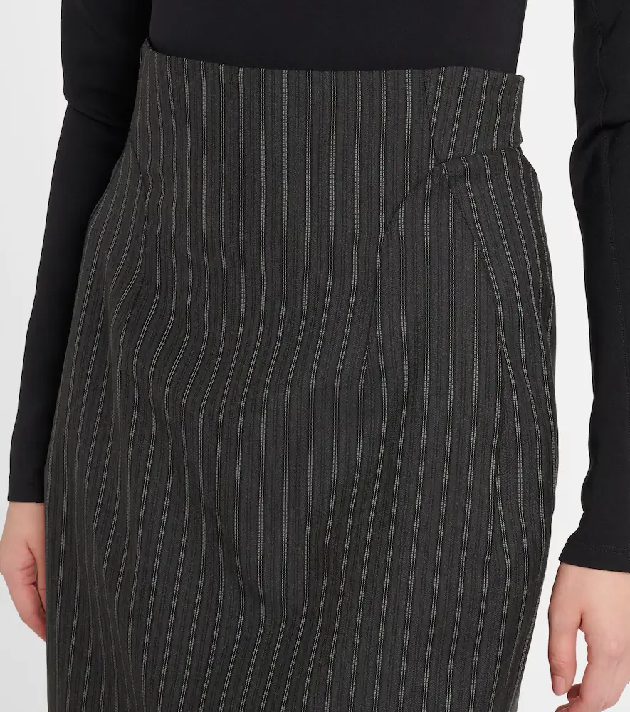 Mugler Pinstripe wool-blend midi skirt | Thumbnail 2 Mugler Pinstripe wool-blend midi skirt | Thumbnail 2