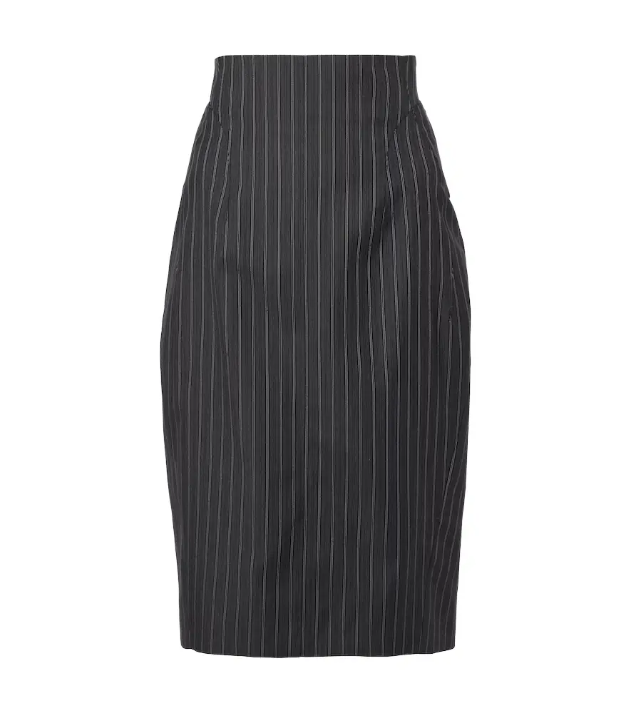 Mugler Pinstripe wool-blend midi skirt | Image 1 Mugler Pinstripe wool-blend midi skirt | Image 1