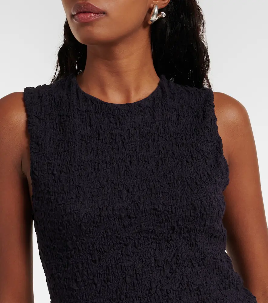 Vince Smocked cotton-blend top | Thumbnail 3