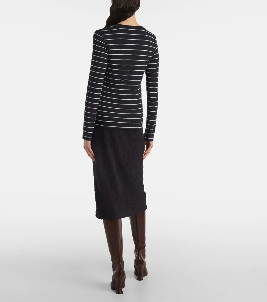 Vince Striped cotton-blend top | Thumbnail 3