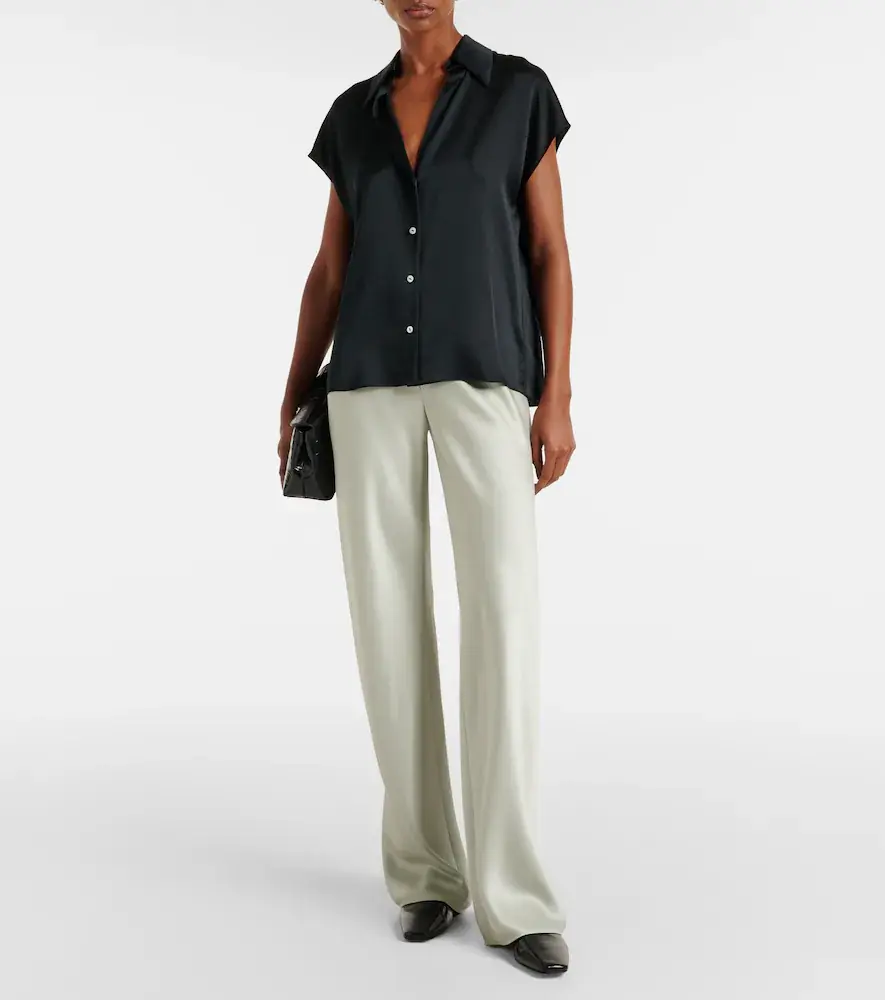 Vince Ruched silk satin top | Thumbnail 3