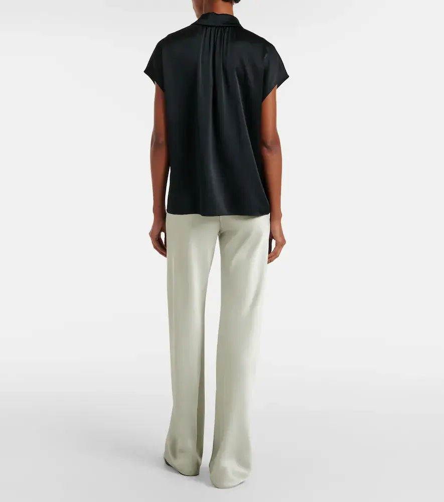 Vince Ruched silk satin top | Thumbnail 4