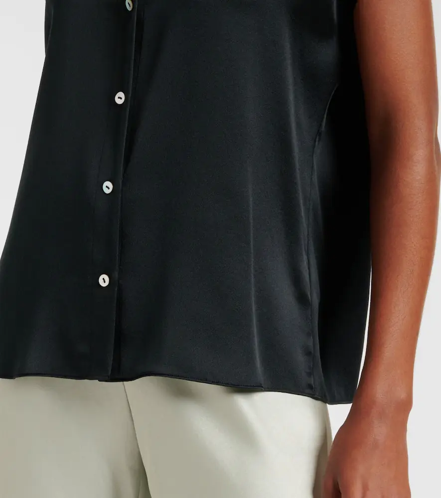Vince Ruched silk satin top | Thumbnail 5