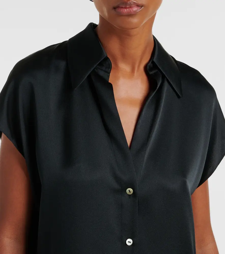 Vince Ruched silk satin top | Thumbnail 6