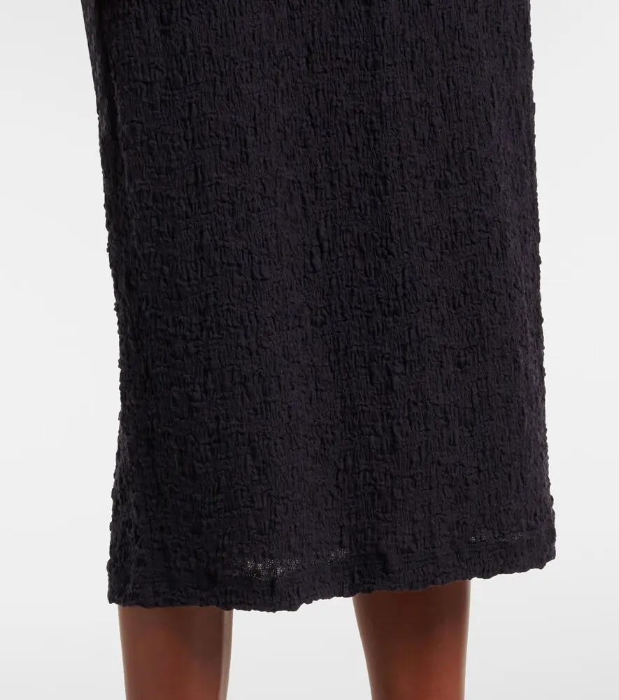 Vince Smocked cotton-blend midi skirt | Thumbnail 4