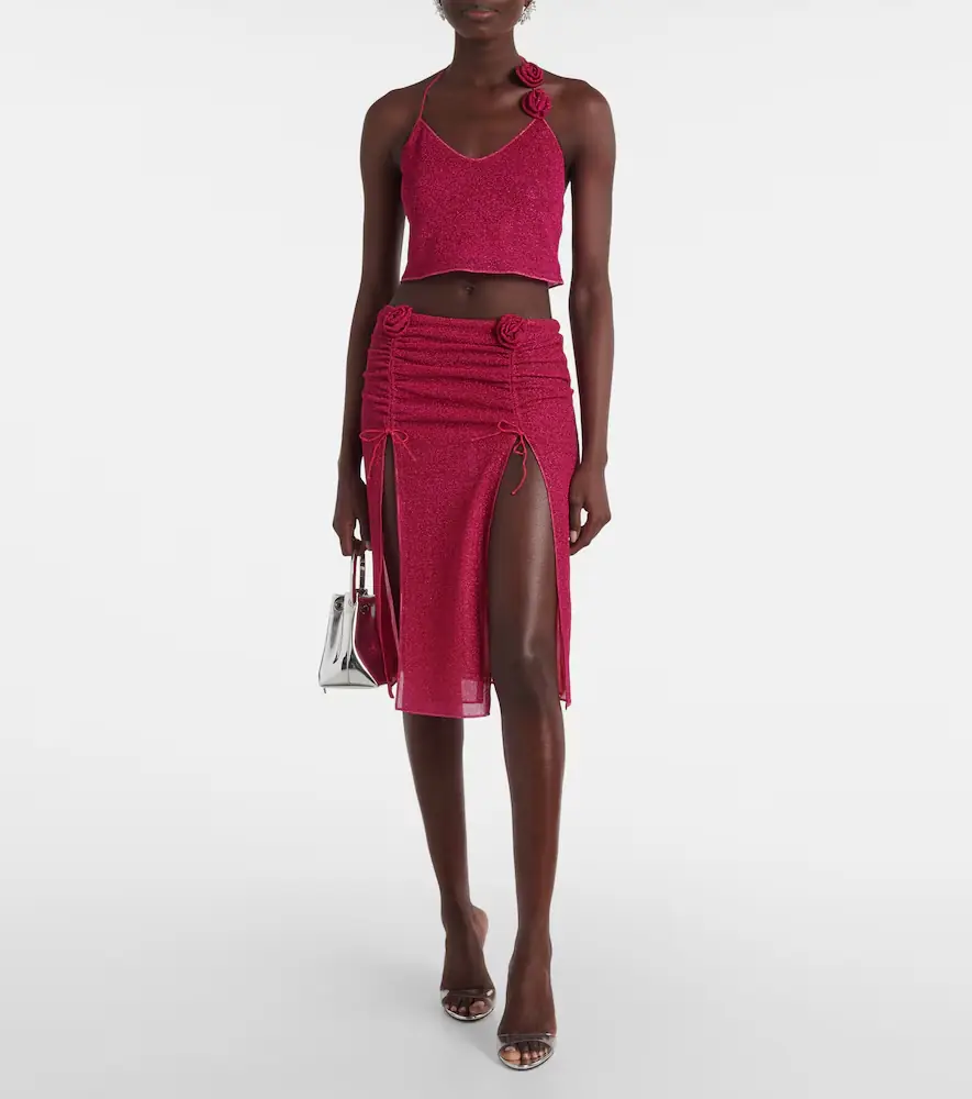 Oséree Oséree Lumière Rose ruched midi skirt | Thumbnail 2 Oséree Oséree Lumière Rose ruched midi skirt | Thumbnail 2