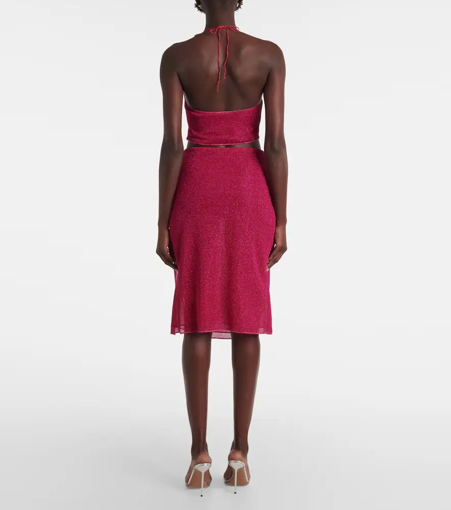 Oséree Oséree Lumière Rose ruched midi skirt | Thumbnail 3 Oséree Oséree Lumière Rose ruched midi skirt | Thumbnail 3