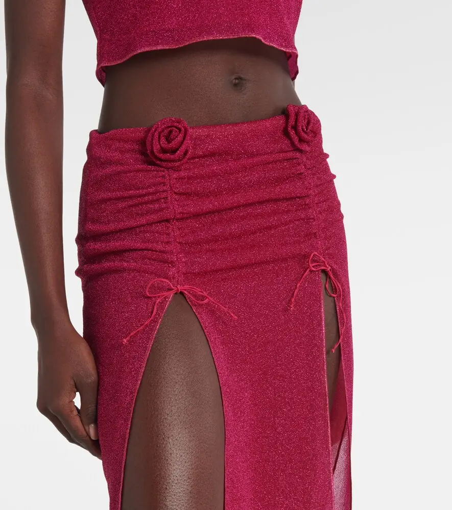 Oséree Oséree Lumière Rose ruched midi skirt | Thumbnail 4 Oséree Oséree Lumière Rose ruched midi skirt | Thumbnail 4