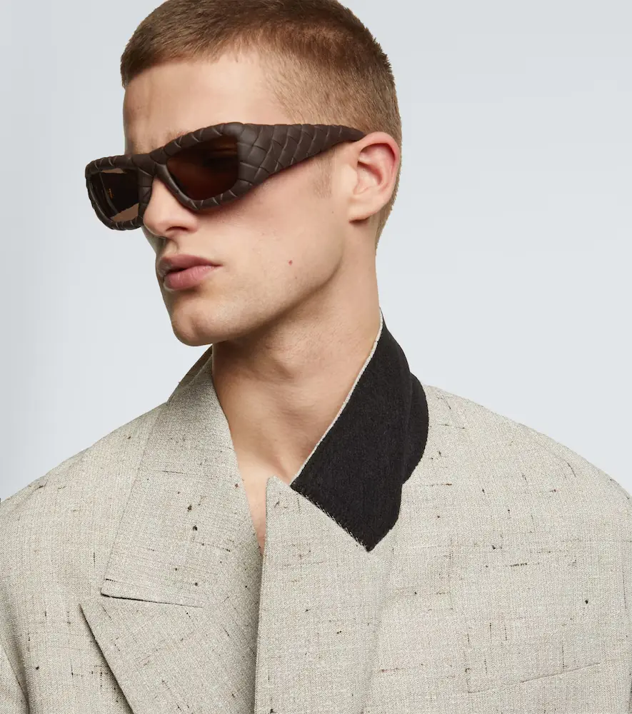 Bottega Veneta Intrecciato rectangular sunglasses | Thumbnail 5
