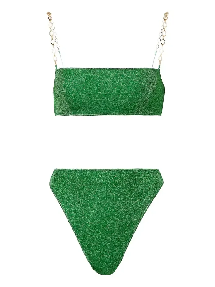 Oséree Lumière O Chain lamé bikini