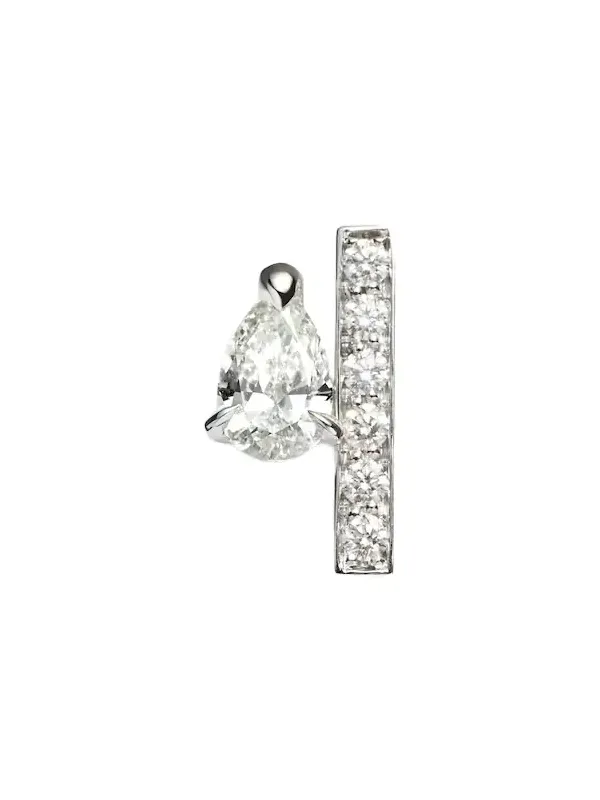 Serti Sur Vide 18kt white gold single earring with diamonds