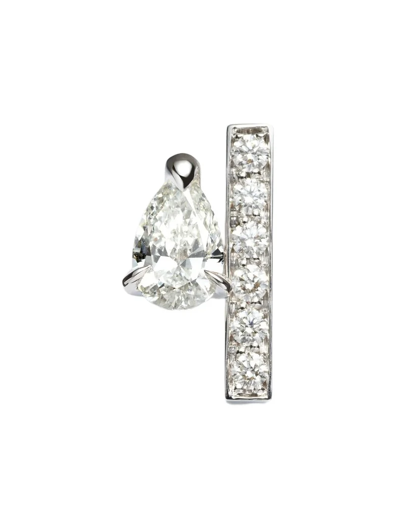 Serti Sur Vide 18kt white gold single earring with diamonds