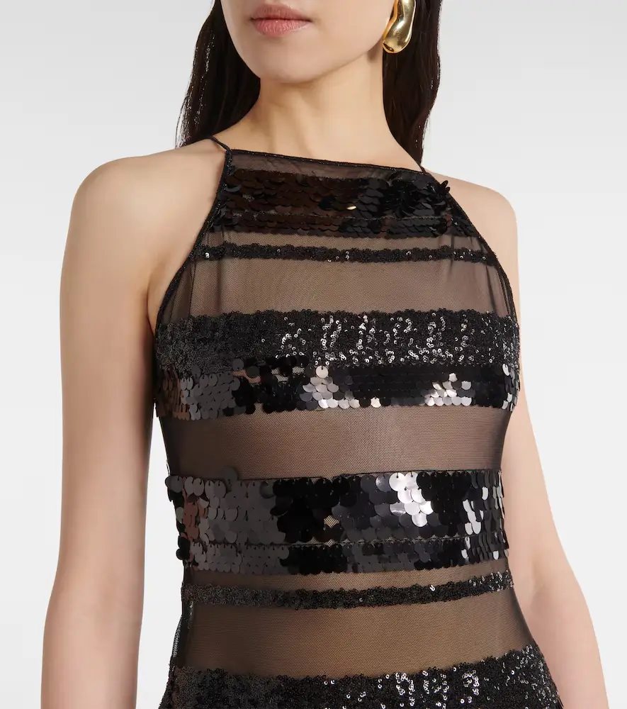 Oséree Oséree Sequined striped maxi dress | Thumbnail 5