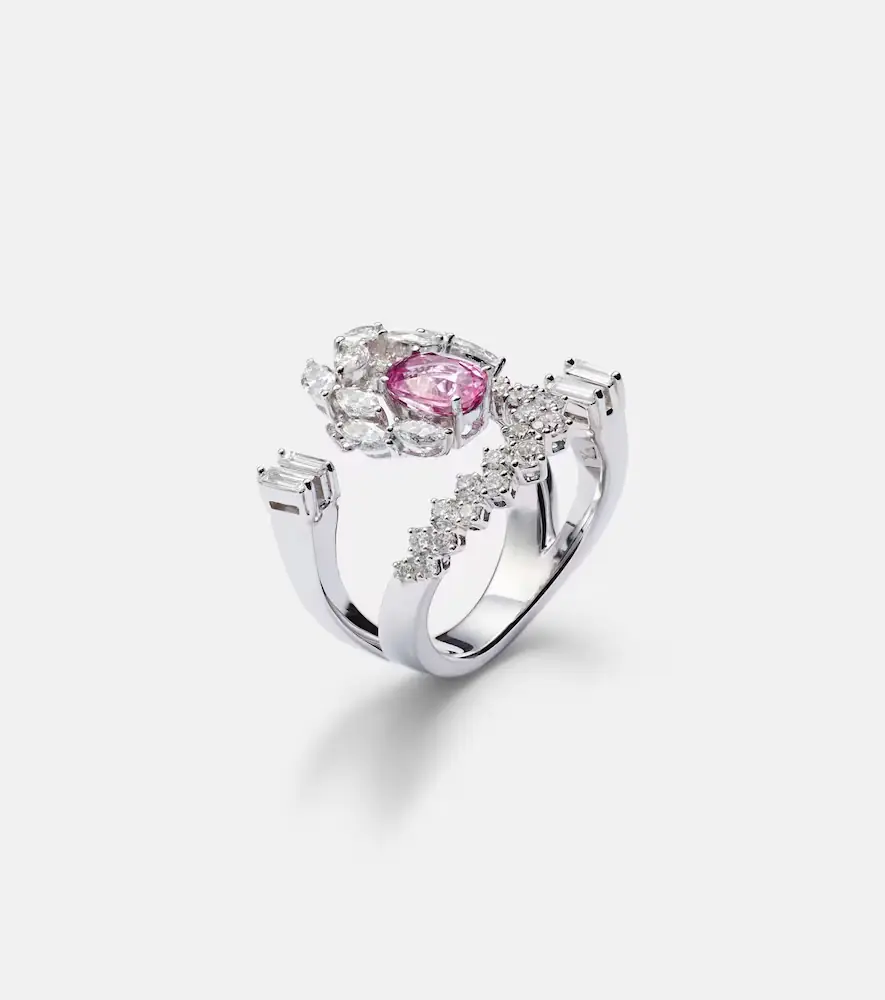 YEPREM Reign Supreme 18kt white gold ring with diamonds and sapphire | Thumbnail 2 YEPREM Reign Supreme 18kt white gold ring with diamonds and sapphire | Thumbnail 2