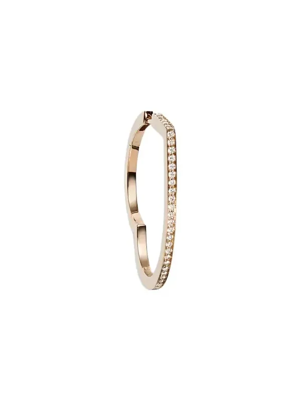 Antifer Heart Large 18kt rose gold single hoop earring with diamonds Antifer Heart Large 18kt rose gold single hoop earring with diamonds