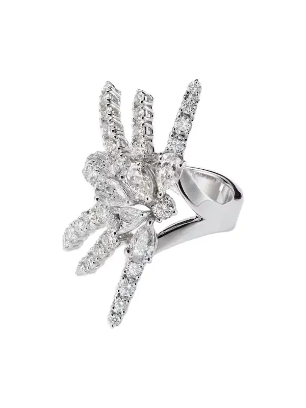 Y-Not 18kt white gold ring with diamonds Y-Not 18kt white gold ring with diamonds