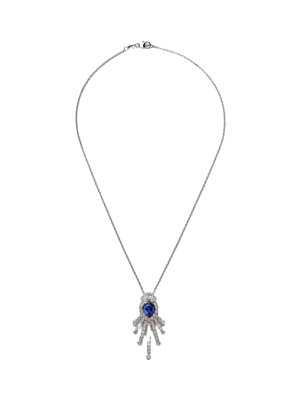Reign Supreme 18kt white gold necklace with diamonds and sapphire Reign Supreme 18kt white gold necklace with diamonds and sapphire