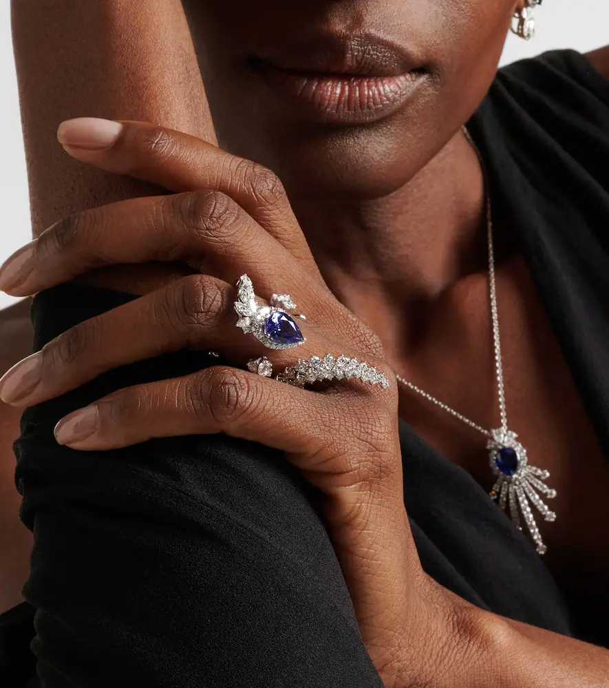 YEPREM Reign Supreme 18kt white gold ring with diamonds and tanzanite | Thumbnail 3 YEPREM Reign Supreme 18kt white gold ring with diamonds and tanzanite | Thumbnail 3