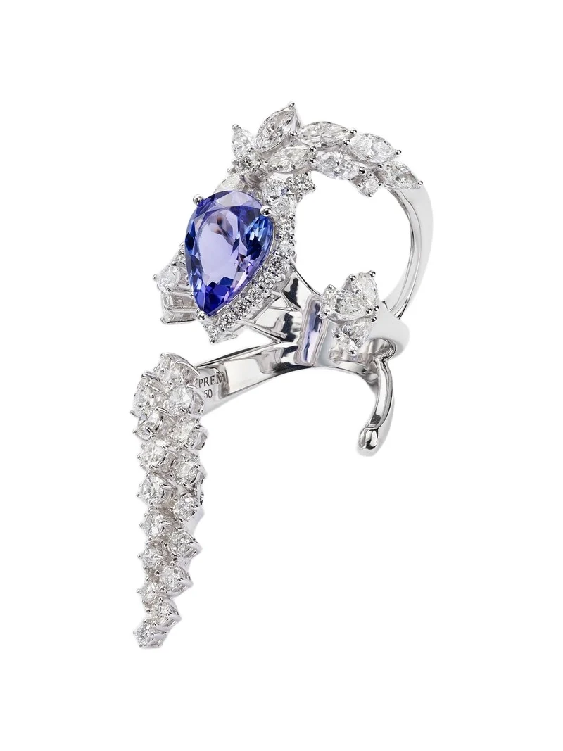 Reign Supreme 18kt white gold ring with diamonds and tanzanite Reign Supreme 18kt white gold ring with diamonds and tanzanite