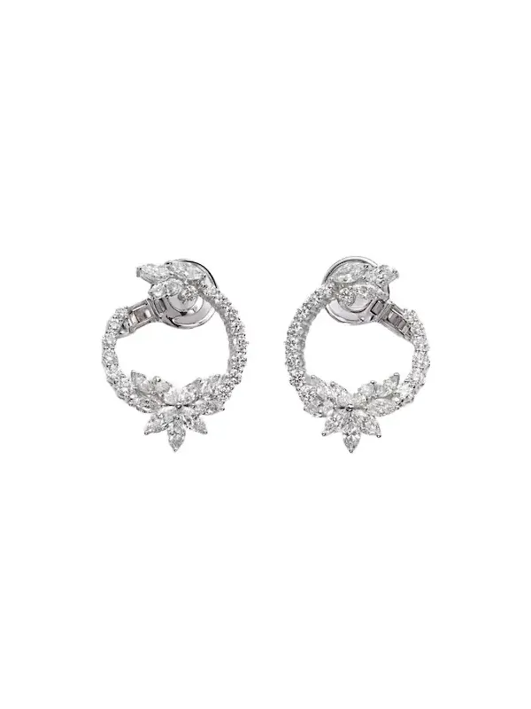 Y-Not 18kt white gold hoop earrings with diamonds
