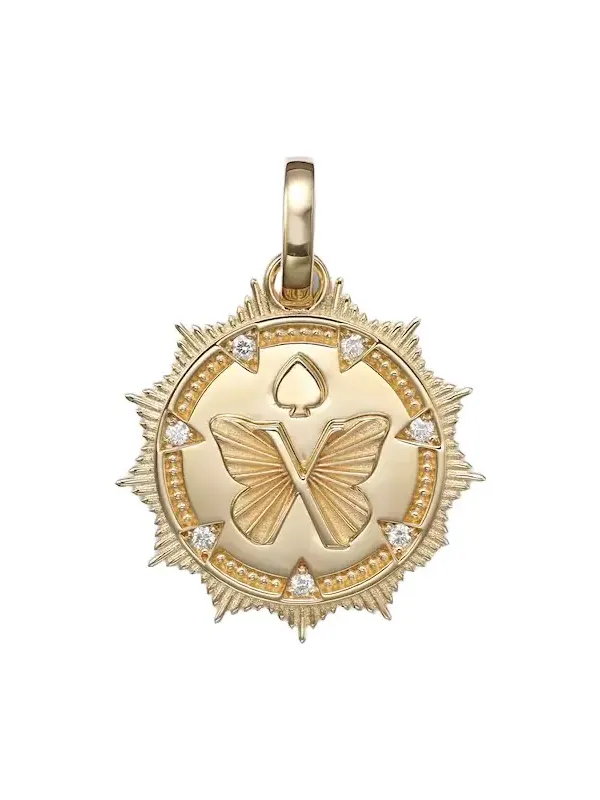 Reverie Medium 18kt gold pendant with diamonds