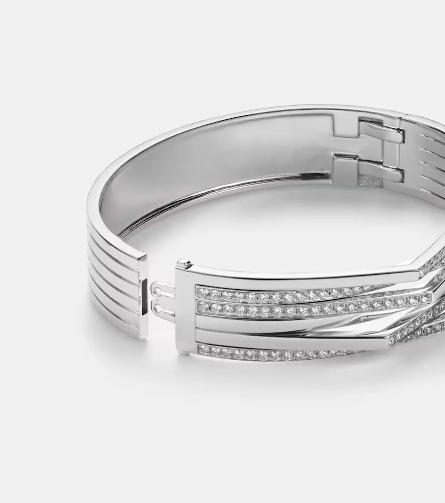 Repossi Antifer 18kt white gold bangle with diamonds | Thumbnail 3