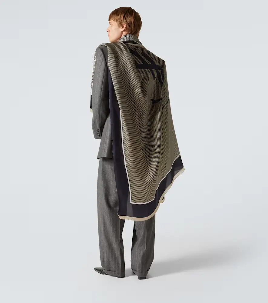 Saint Laurent Cassandre silk charmeuse scarf | Thumbnail 3