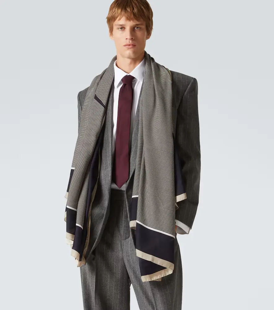 Saint Laurent Cassandre silk charmeuse scarf | Thumbnail 5