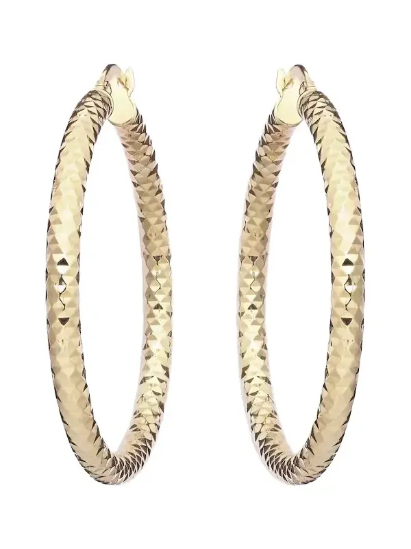 Bold Sparkle Medium 14kt gold hoop earrings