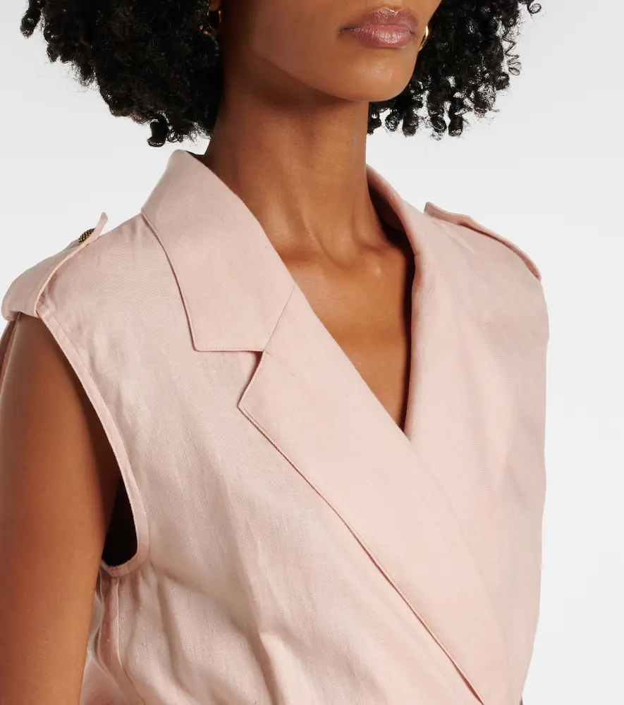 Loro Piana Bryce pleated linen midi dress | Thumbnail 6