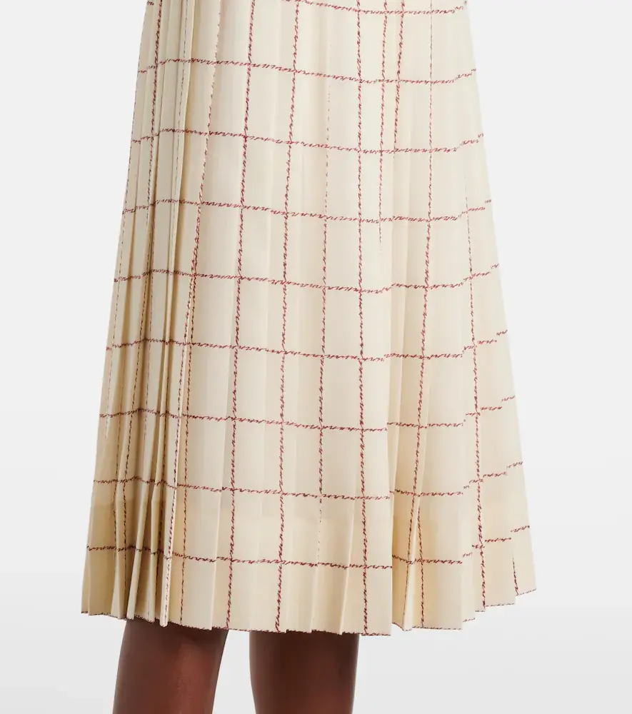 Loro Piana Clea pleated silk sablé midi skirt | Thumbnail 4 Loro Piana Clea pleated silk sablé midi skirt | Thumbnail 4