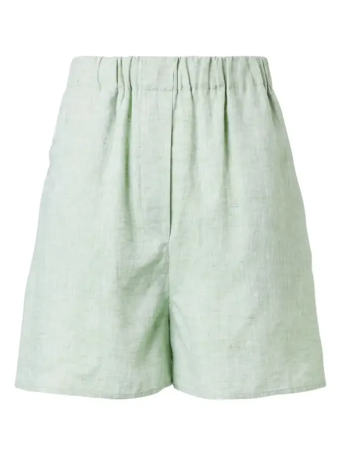 Loro Piana Angelo high-rise linen Bermuda shorts