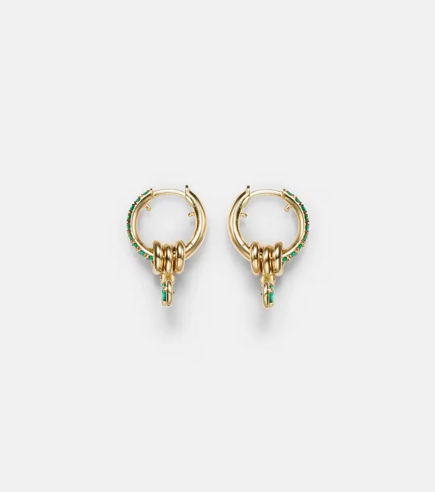 Spinelli Kilcollin Zahra 18kt gold hoop earrings with emeralds | Thumbnail 2