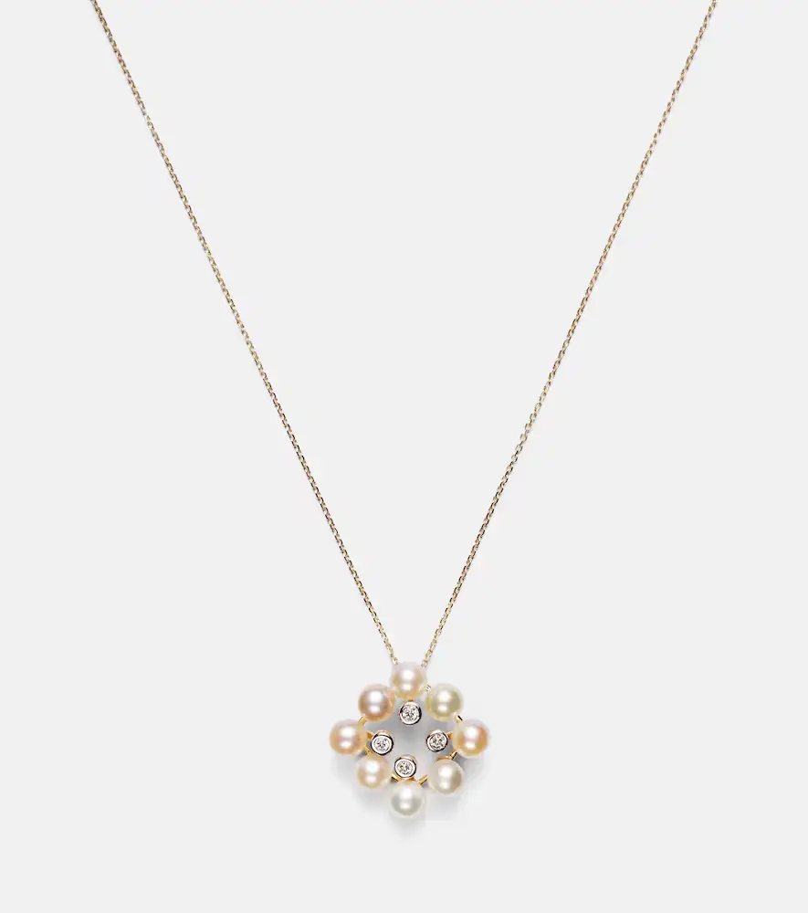 Mateo Cluster 14kt gold pendant necklace with pearls and diamonds | Thumbnail 3 Mateo Cluster 14kt gold pendant necklace with pearls and diamonds | Thumbnail 3