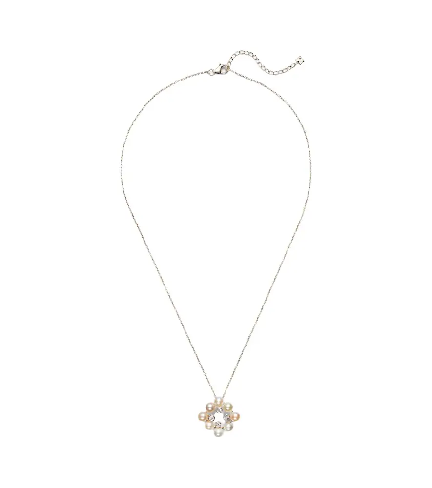 Mateo Cluster 14kt gold pendant necklace with pearls and diamonds | Image 1 Mateo Cluster 14kt gold pendant necklace with pearls and diamonds | Image 1