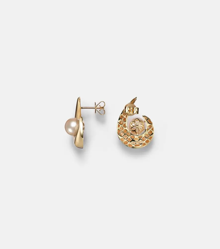 Mateo Pearl Curl 14kt gold earrings with freshwater pearls | Thumbnail 5