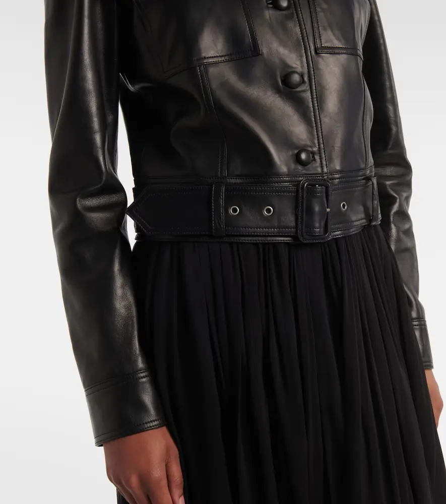 Saint Laurent Cropped leather jacket | Thumbnail 2