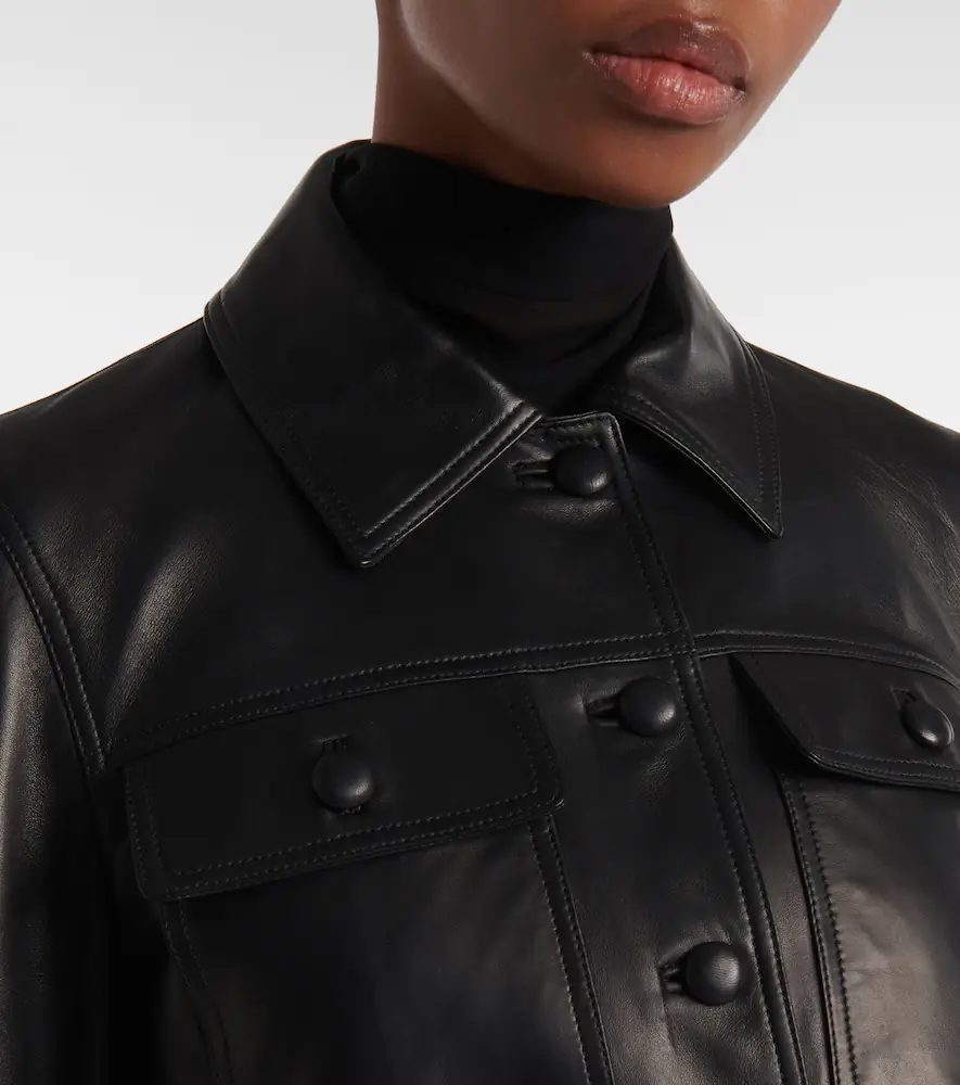 Saint Laurent Cropped leather jacket | Thumbnail 5