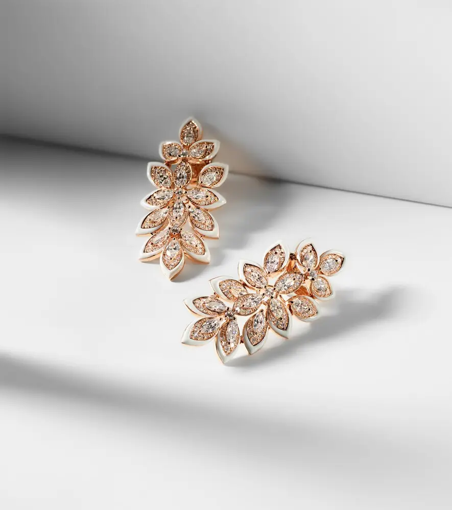 Kamyen Lotus 18kt rose gold earrings with diamonds | Thumbnail 5 Kamyen Lotus 18kt rose gold earrings with diamonds | Thumbnail 5
