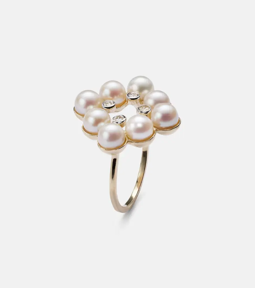 Mateo Cluster 14kt gold ring with pearls and diamonds | Thumbnail 2 Mateo Cluster 14kt gold ring with pearls and diamonds | Thumbnail 2