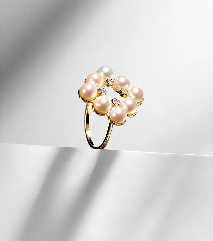 Mateo Cluster 14kt gold ring with pearls and diamonds | Thumbnail 4 Mateo Cluster 14kt gold ring with pearls and diamonds | Thumbnail 4