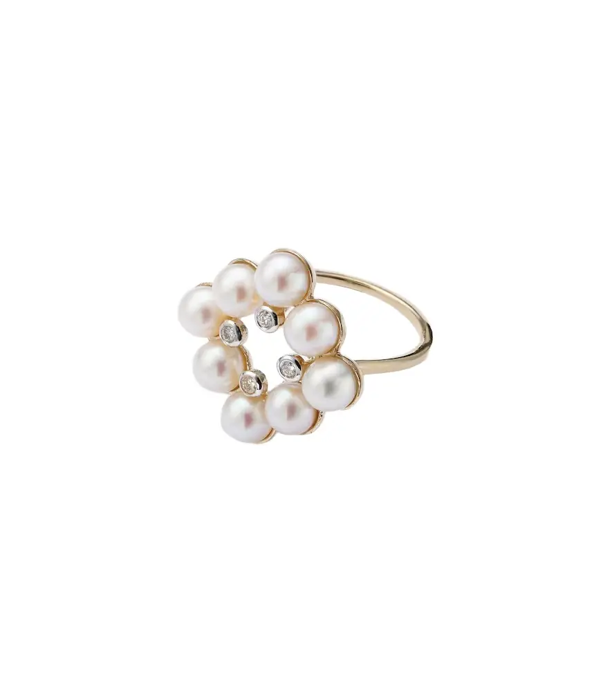 Mateo Cluster 14kt gold ring with pearls and diamonds | Image 1 Mateo Cluster 14kt gold ring with pearls and diamonds | Image 1