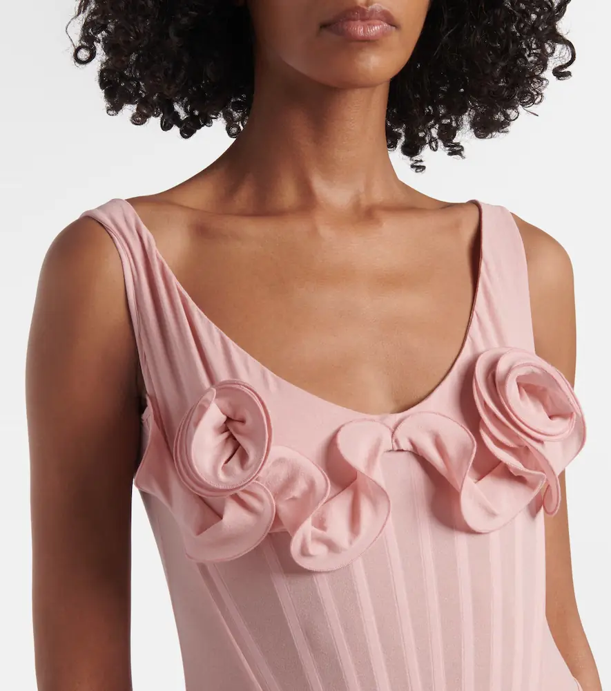 Magda Butrym Floral-appliqué silk-blend bustier dress | Thumbnail 2