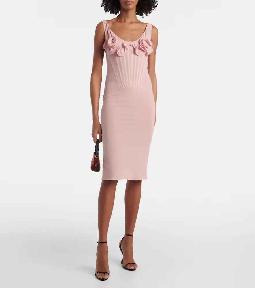 Magda Butrym Floral-appliqué silk-blend bustier dress | Thumbnail 4
