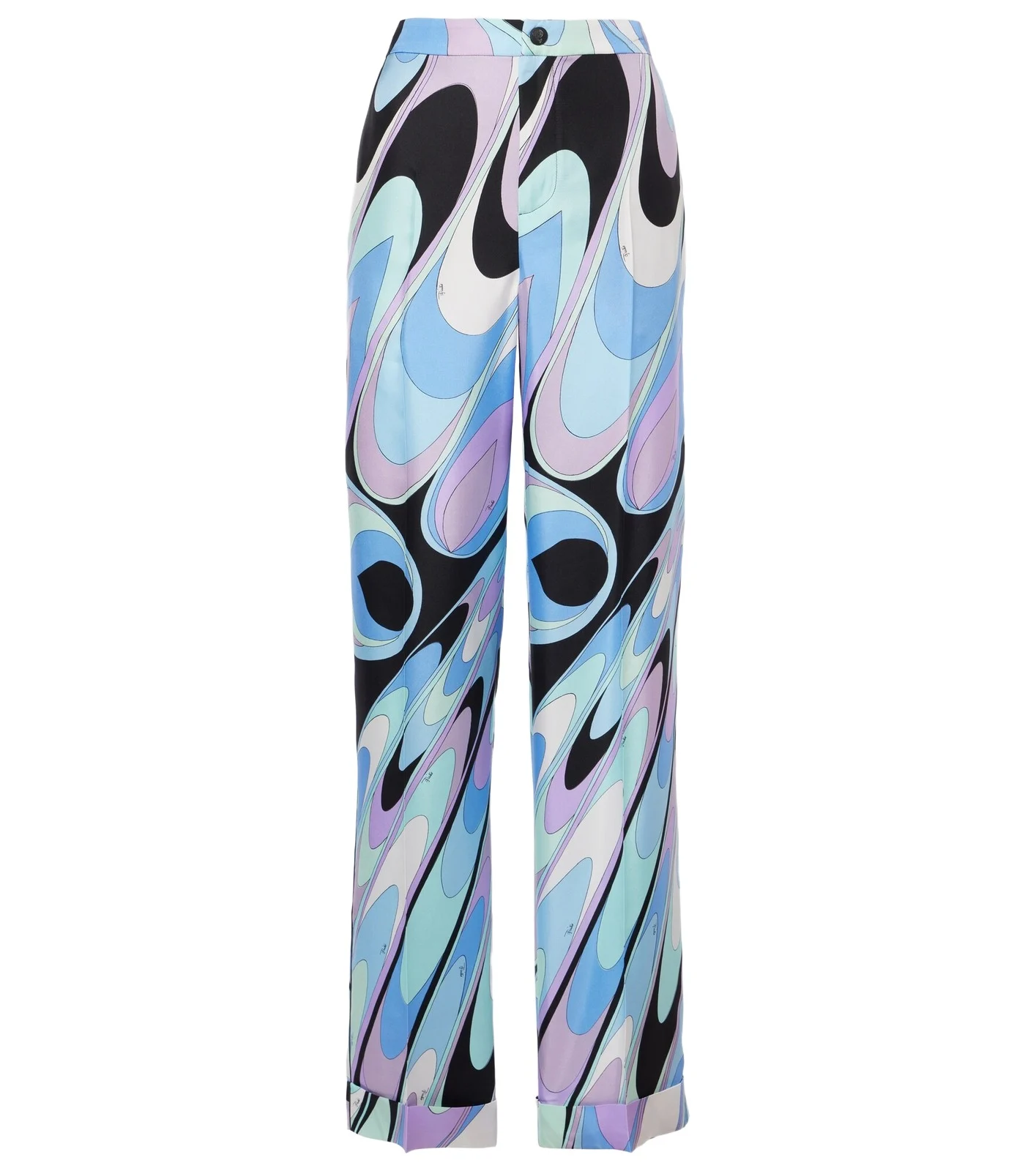 Printed silk twill wide-leg pants Printed silk twill wide-leg pants