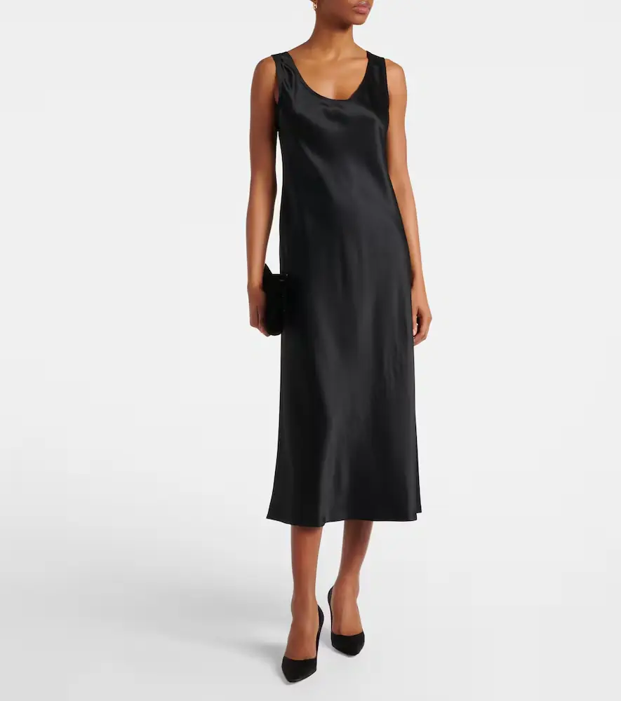Max Mara Banjo silk satin midi dress | Thumbnail 4 Max Mara Banjo silk satin midi dress | Thumbnail 4