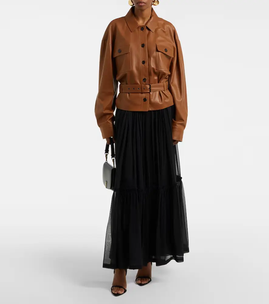 Saint Laurent Saharienne cropped leather jacket | Thumbnail 2