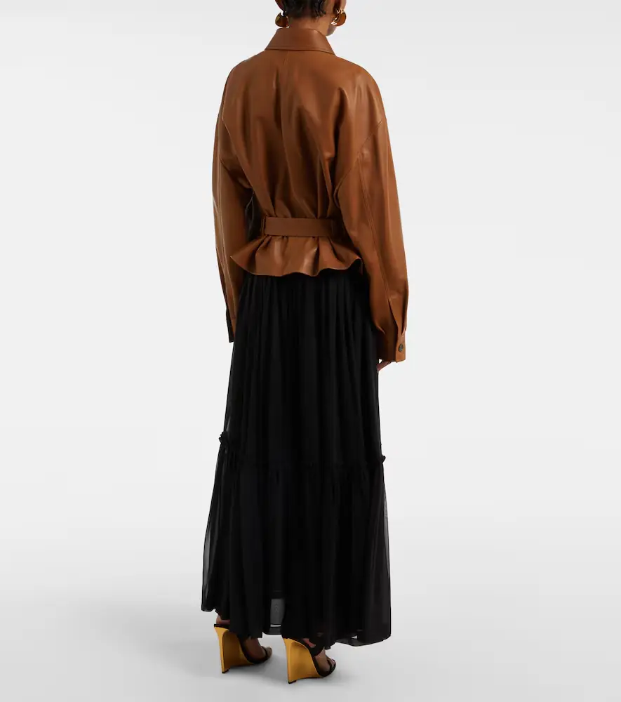 Saint Laurent Saharienne cropped leather jacket | Thumbnail 3
